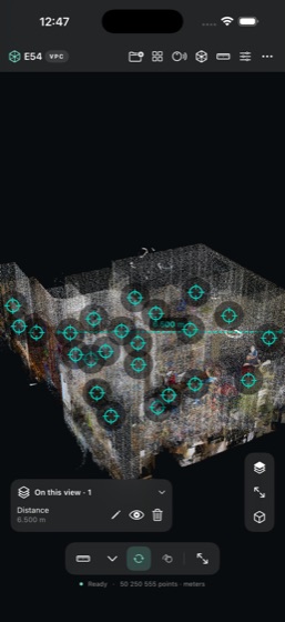 Pointclouds Viewer na iPhonu.